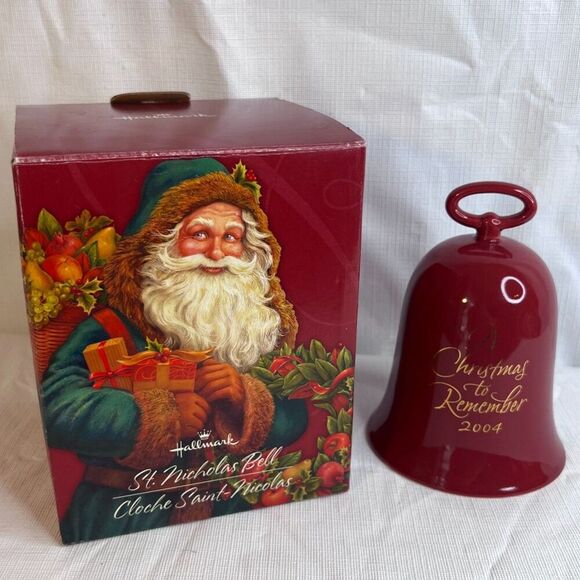 Hallmark St Nicholas Bell Red 2004 "A Christmas to Remember" Collectible Decor - Picture 1 of 9